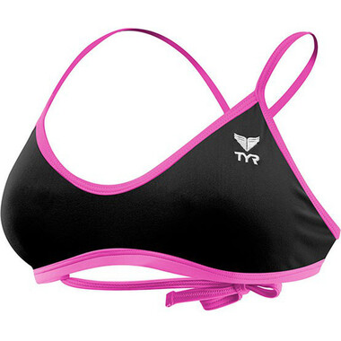 TYR CROSSCUT TIEBACK SOLID Women's Bikini Top Black/Pink 2020 0